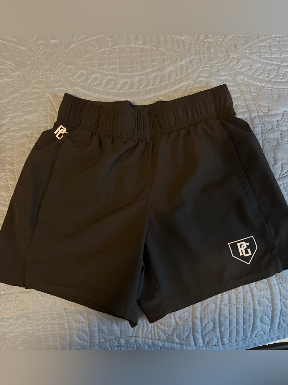 Perfect Game Youth shorts-black with white logo